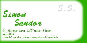 simon sandor business card